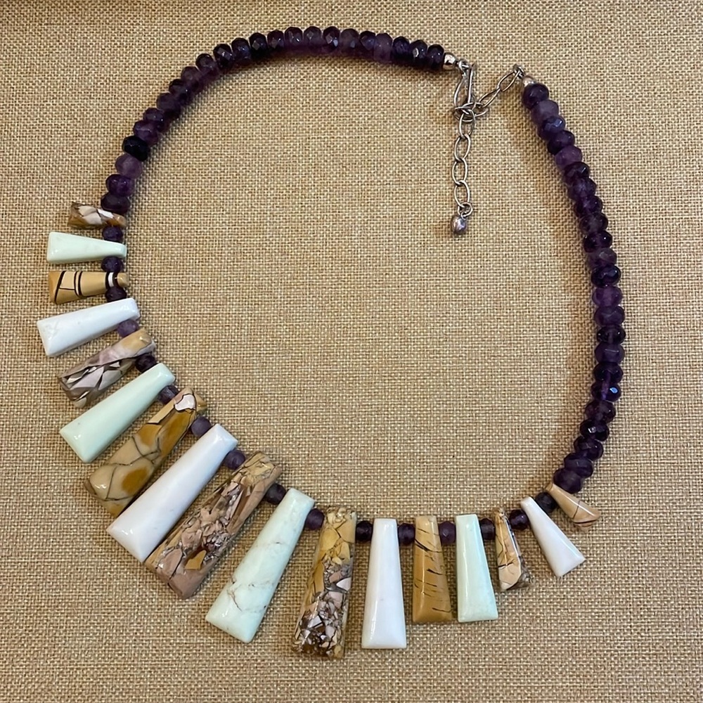 Genuine Amethyst beaded necklace